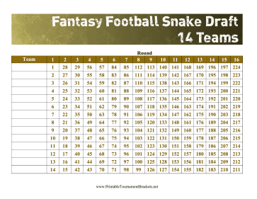 Snake Draft 14 Teams 
