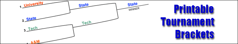 Printable Tournament Brackets