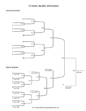 12-Team Round Robin Tournament Printable