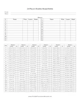24 Doubles Round Robin 