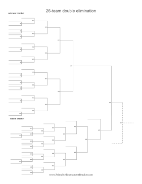 26 Team Double Elimination Bracket 