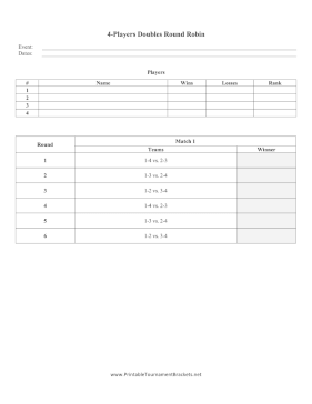 4 Doubles Round Robin 