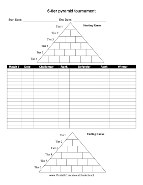 6-Tier Pyramid Tournament Bracket 