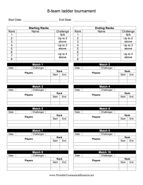 8-Team Ladder Tournament Bracket 