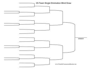 Blind Draw 20 Team Single Elimination Bracket 