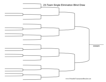 Blind Draw 23 Team Single Elimination Bracket 