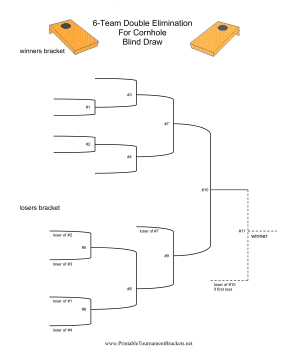 Blind Draw 6 Team Double Elimination Cornhole 