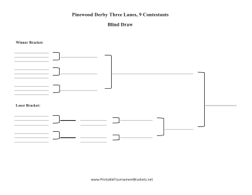 Blind Draw Double Elimination Pinewood Derby Three Lanes 