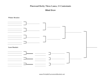 Blind Draw Double Elimination Pinewood Derby Three Lanes Odd Number 