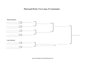 Double Elimination Pinewood Derby Two Lanes 