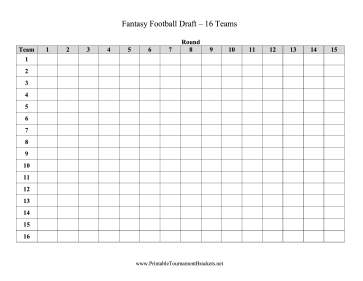 Fantasy Football Draft 16 Teams 