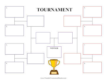 Generic Tournament Bracket With Trophy 