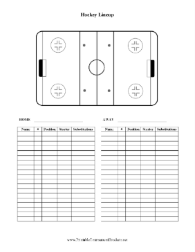 Hockey Lineup Sheet 