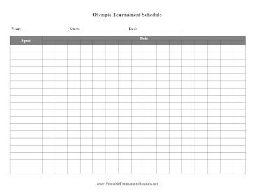 Olympic Tournament Schedule 