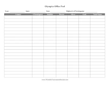 Olympics Office Pool 