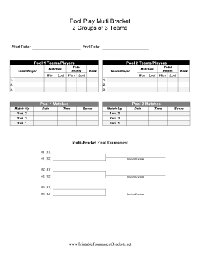 Pool Play Multi Bracket 2 Groups Of 3 