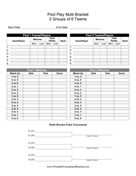 Pool Play Multi Bracket 2 Groups Of 6 