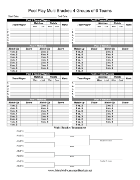 Pool Play Multi Bracket 4 Groups Of 6 