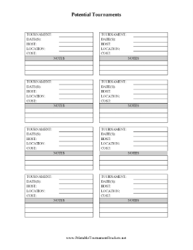 Potential Tournaments Tracker 