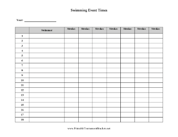 Swimming Event Time Tracker 