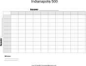 100 Square Indianapolis 500 Grid