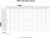 100 Square NBA All-Star Game Grid