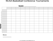 100 Square NCAA Basketball Conference Tournaments Grid