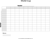 100 Square World Cup Grid