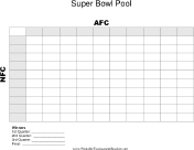 100 Square Super Bowl Grid