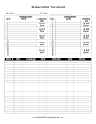 16-Team Ladder Tournament Bracket