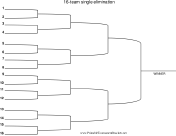 16 Team Single Elimination Bracket