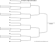 20 Team Single Elimination Bracket