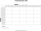 25 Square Indianapolis 500 Grid