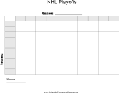 25 Square NHL Playoffs Grid