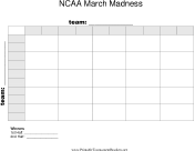 25 Square NCAA March Madness Grid