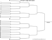 29 Team Single Elimination Bracket