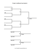 5-Team Multilevel Tournament Bracket