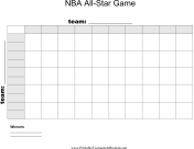 50 Square NBA All-Star Game Grid