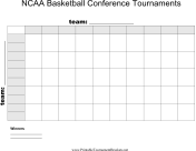 50 Square NCAA Basketball Conference Tournaments Grid