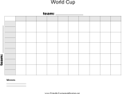 50 Square World Cup Grid