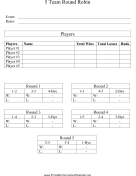 5 Team Round Robin