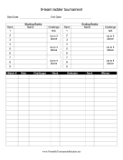 9-Team Ladder Tournament Bracket