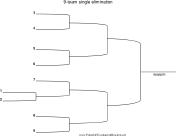 9 Team Single Elimination Bracket