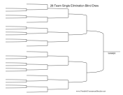 Blind Draw 26 Team Single Elimination Bracket