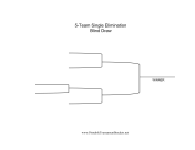 Blind Draw 5 Team Single Elimination Bracket