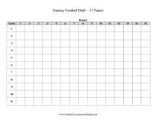 Fantasy Football Draft 11 Teams