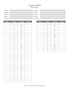 League Schedule 10 Teams