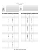 League Schedule 11 Teams