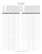 League Schedule 12 Teams