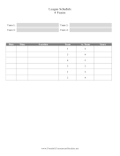 League Schedule 4 Teams